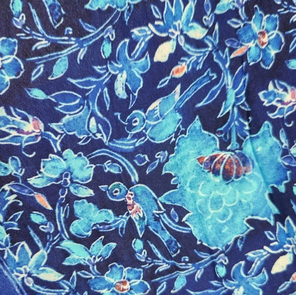 Rujuta Sheth Boho Resort Garden Marie Cinched Kaftan Maxi Dress Blue S/M - Picture 11 of 14